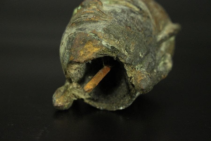 東南アジア美術 ガンダーラ 古銅 仏頭 高13.3cm(LC324)