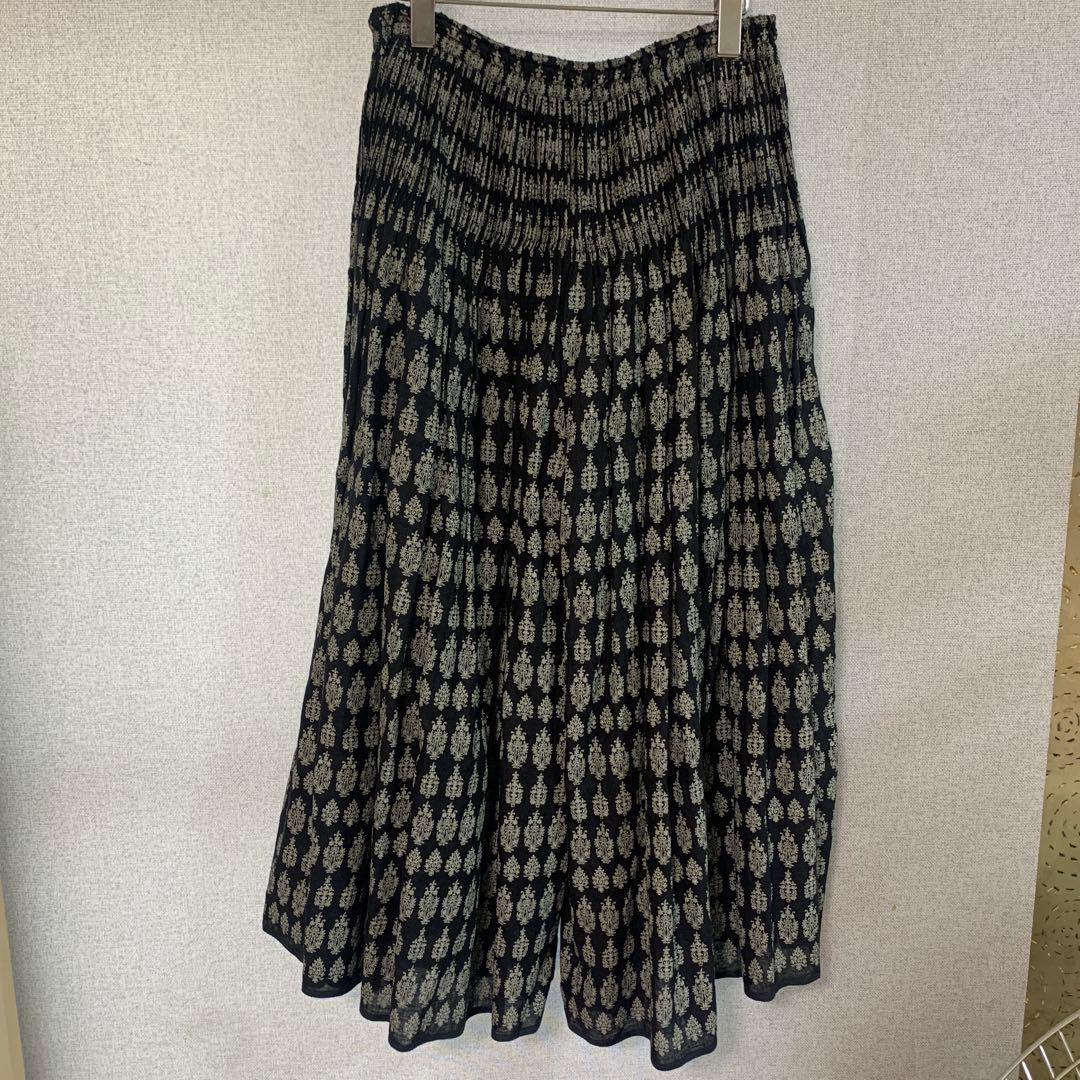 メゾンドソイル リネン ピンタックガウチョパンツ