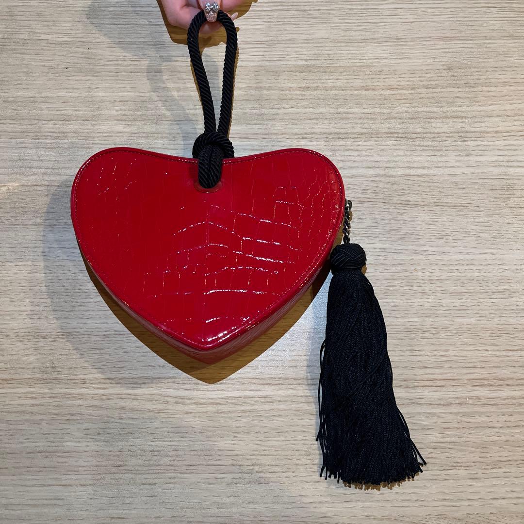 YSL ハート型パーティーバッグ 赤(超美品)
