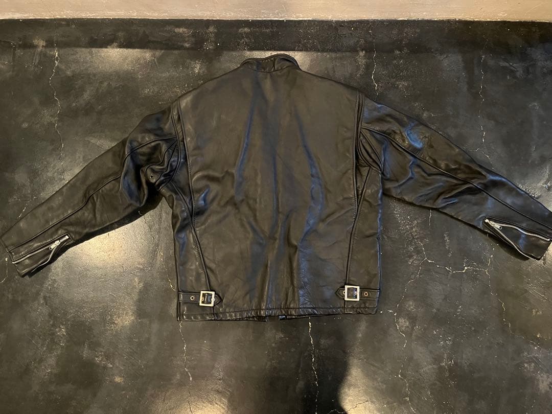 あ*ら様 schott ブラック レザー シングルライダースジャケット　42 U