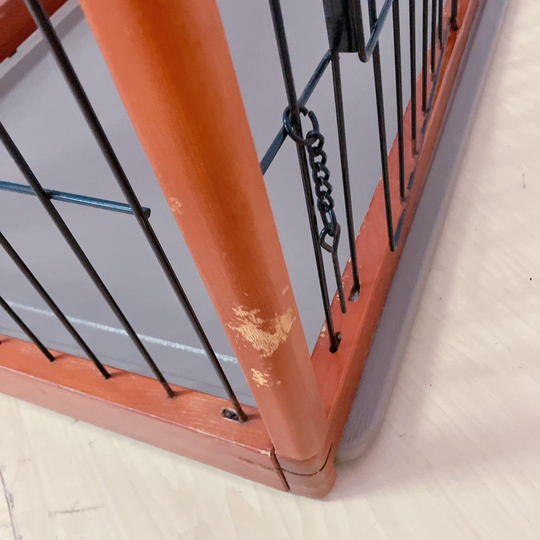 折りたたみ　木製ペットゲージ　ペットサークル木製枠　95×64cm 小、中犬用