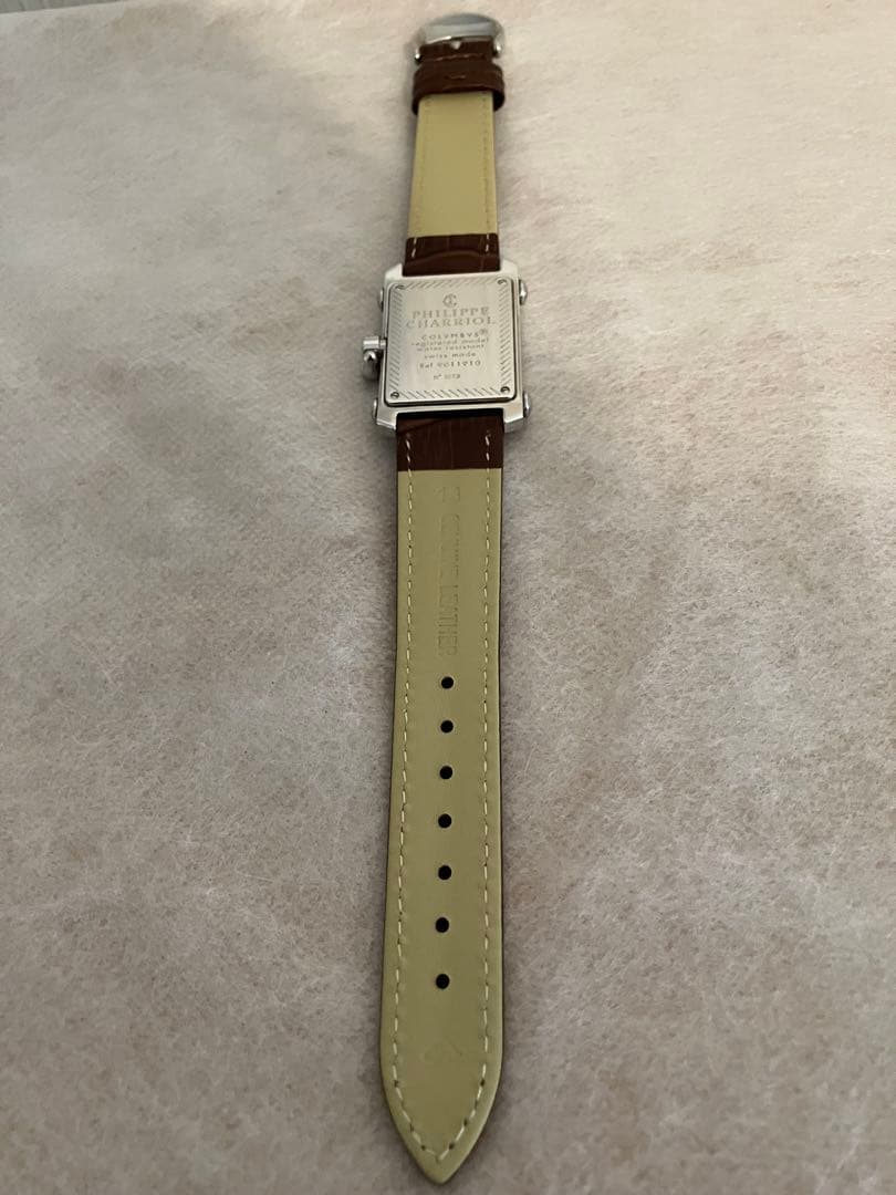 値下げ 稼働★PHILIPPE CHARIAL QZ腕時計 電池、皮ベルト新品