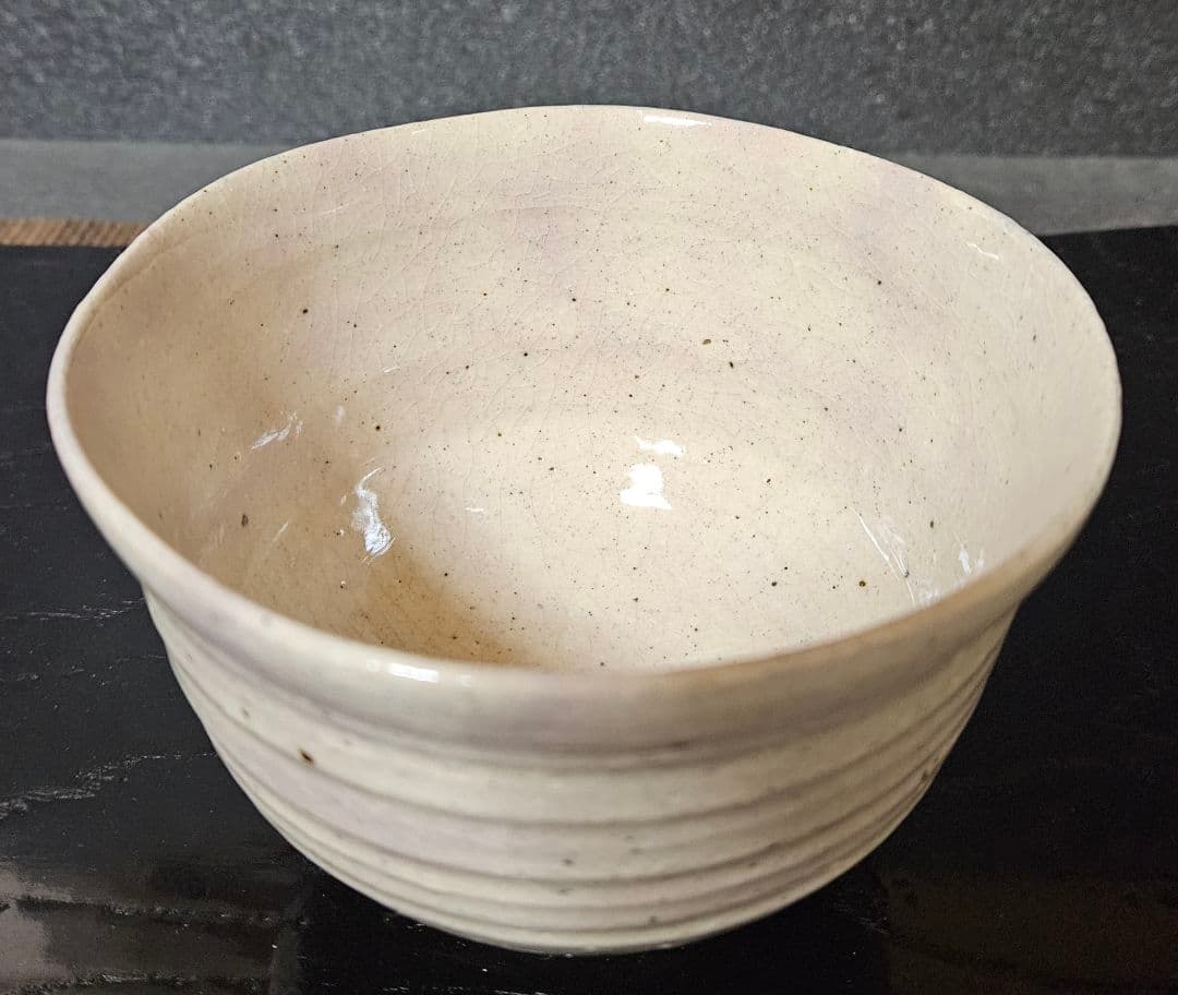 【茶人未使用品！放出品❗】長岡空斎造　出雲焼　楽山焼　高麗割高台　茶碗　共箱