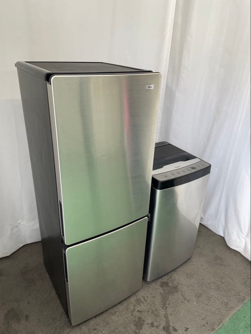 冷蔵庫　洗濯機5.5㌔　Haier　一人暮らし　設置無料　セット　安い　シルバー