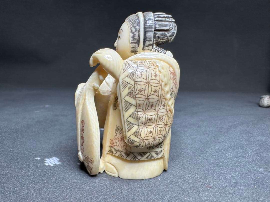 極上　天然素材　七福神　置物　根付　　アンティーク　和彫　骨董　飾り物　古美術品