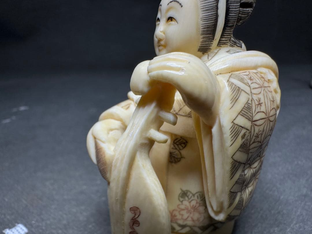 極上　天然素材　七福神　置物　根付　　アンティーク　和彫　骨董　飾り物　古美術品