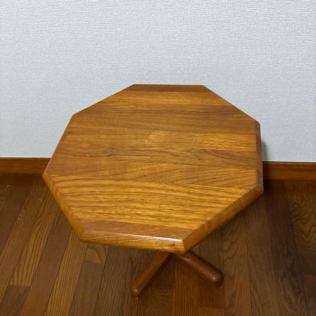 【良品】デンマーク 八角形サイドテーブル チーク