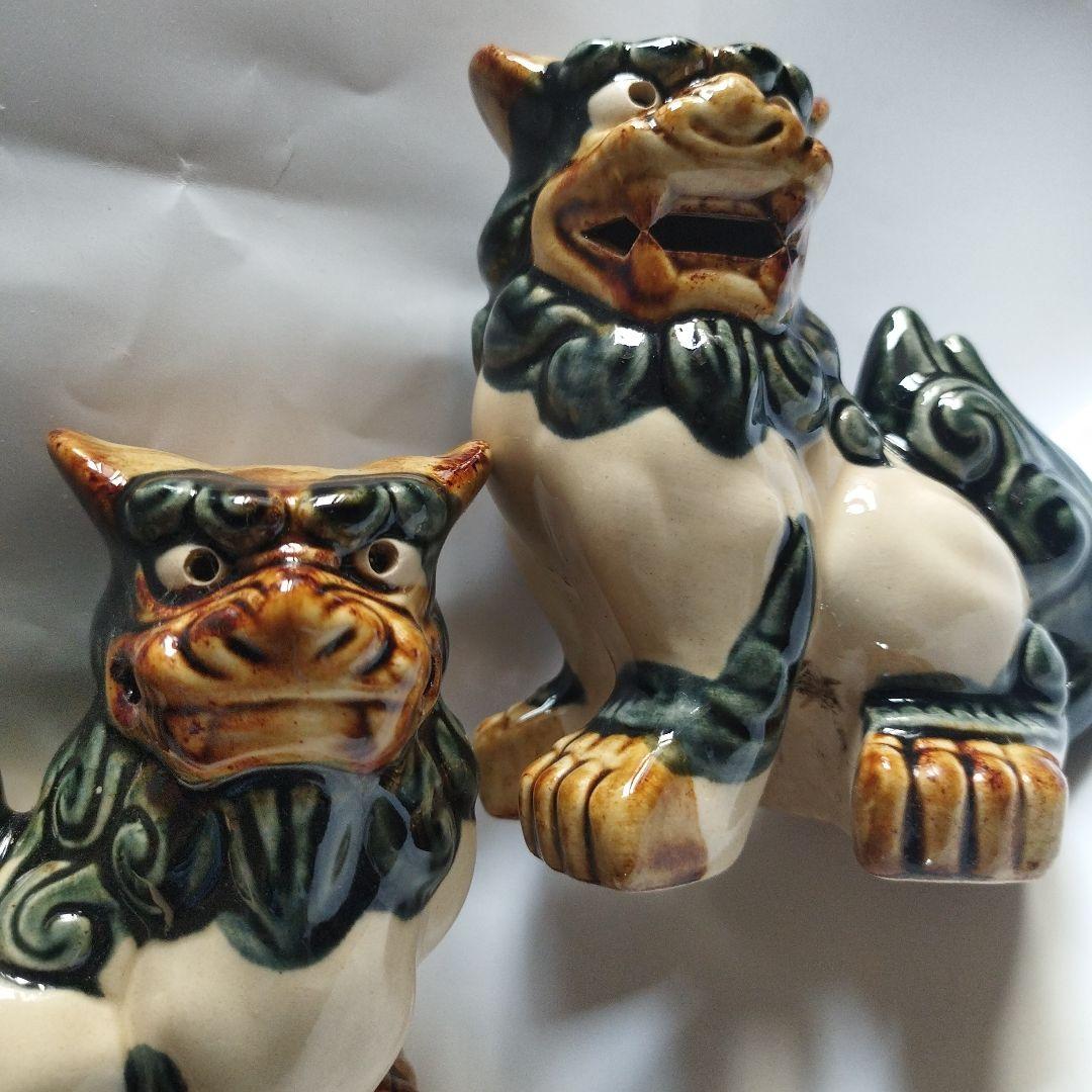 沖縄　シイサー　魔除け陶器製 2体セット