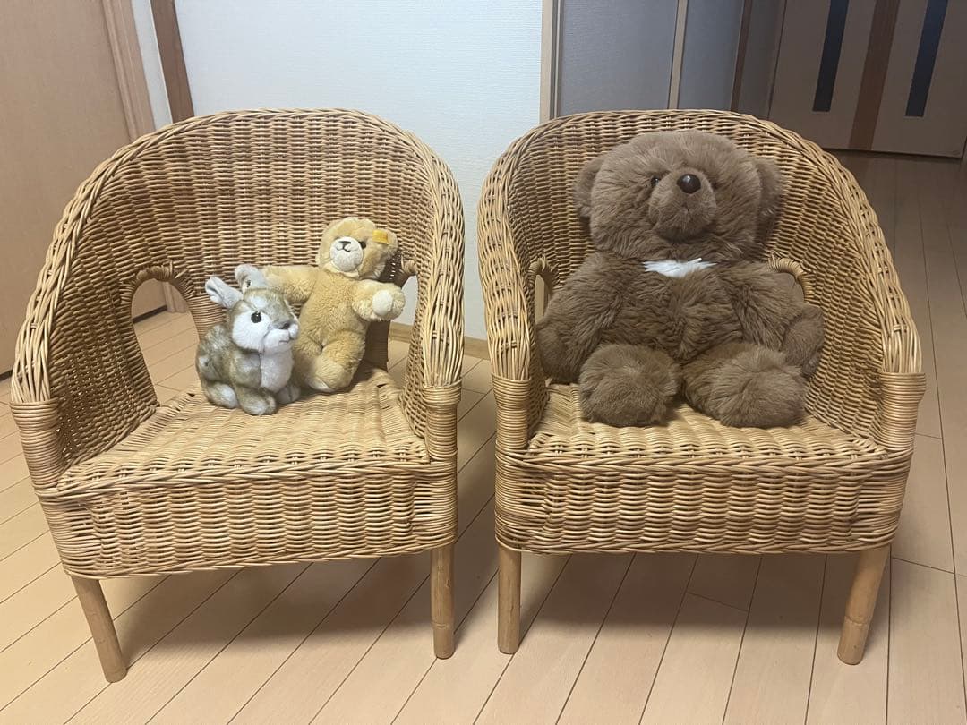 ２個セットでお得！！IKEA ラタン製アームチェア　AGEN アーゲン