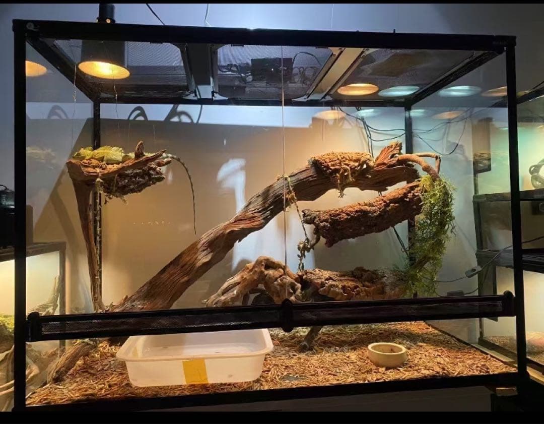 爬虫類両生類飼育ケージ組み立て式 ガラス飼育ケージ90x45x45cm引取り限定