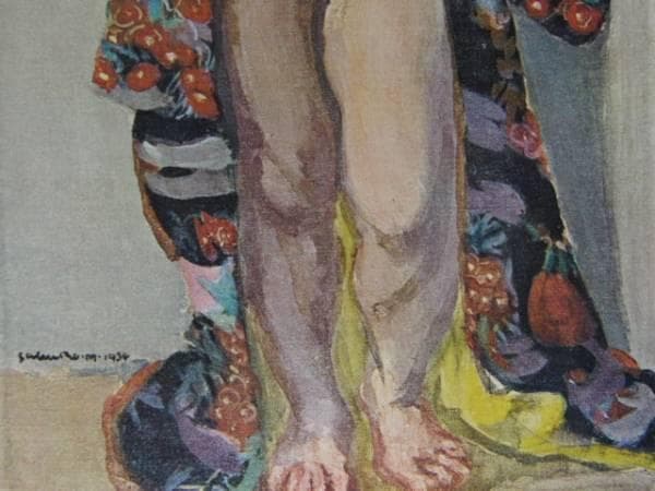 宮本三郎、脱衣、額装用画集の一部、希少、新品額付