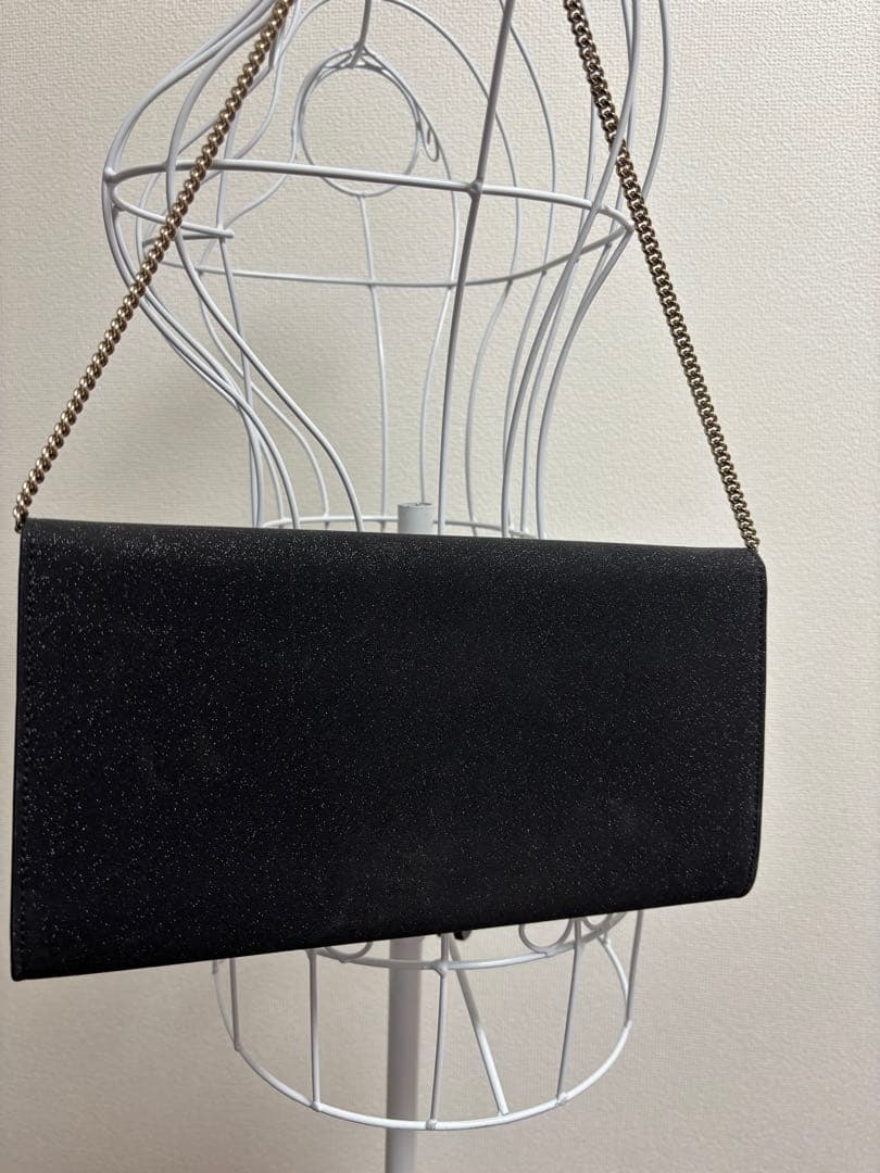 JIMMY CHOO クラッチバッグ 黒　ジミーチュウ　ラメ パーティー