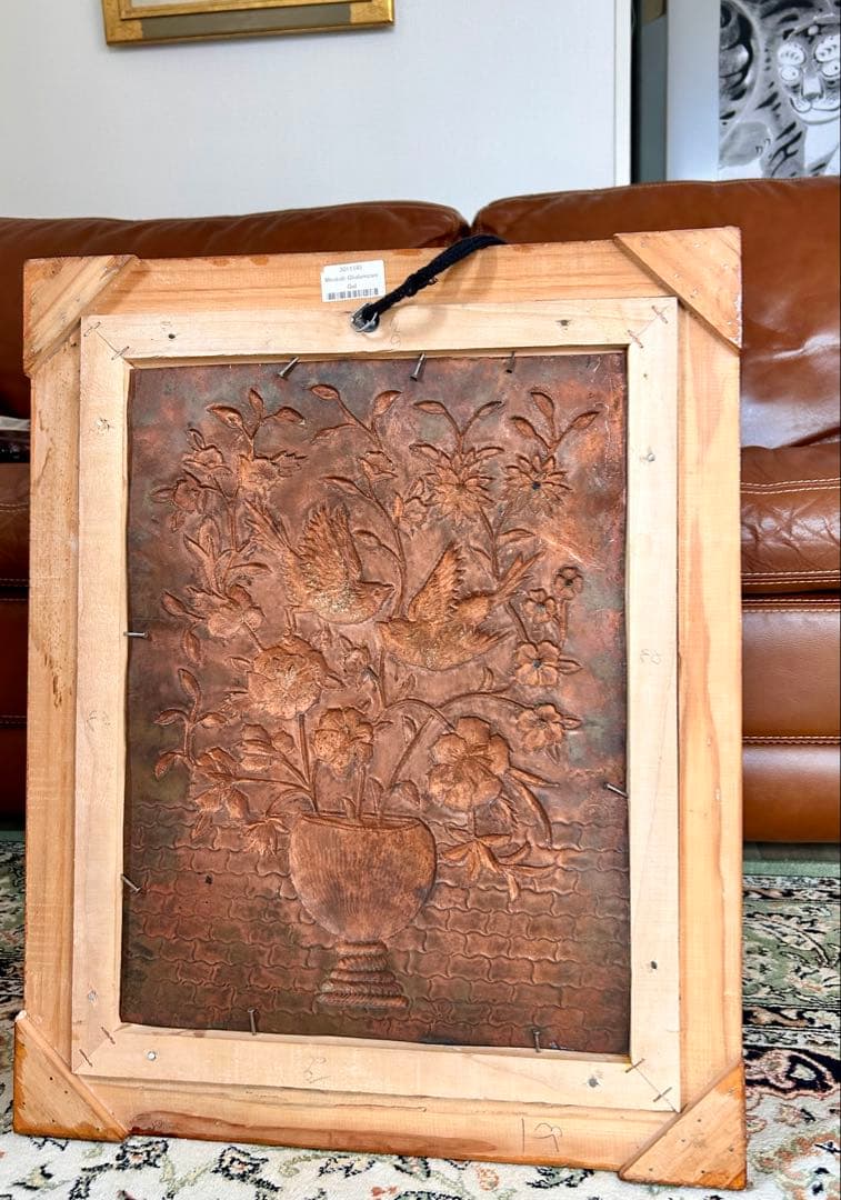 銅板の飾り　江戸後期の銅版画師 ‌東洲斎写 技法（エングレイン）53 x43cm