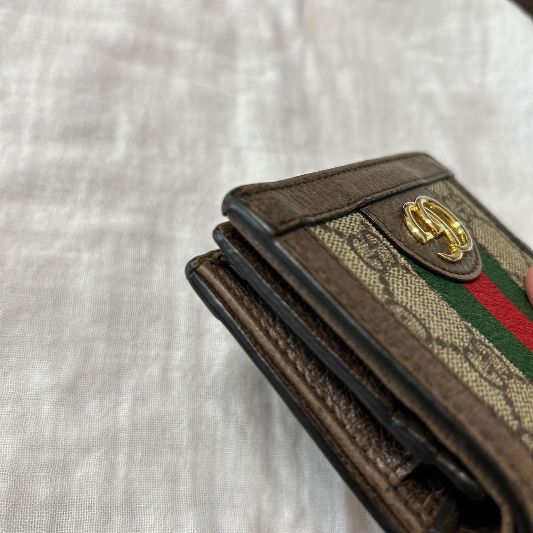 Gucci 二つ折り財布 ベージュキャンバス