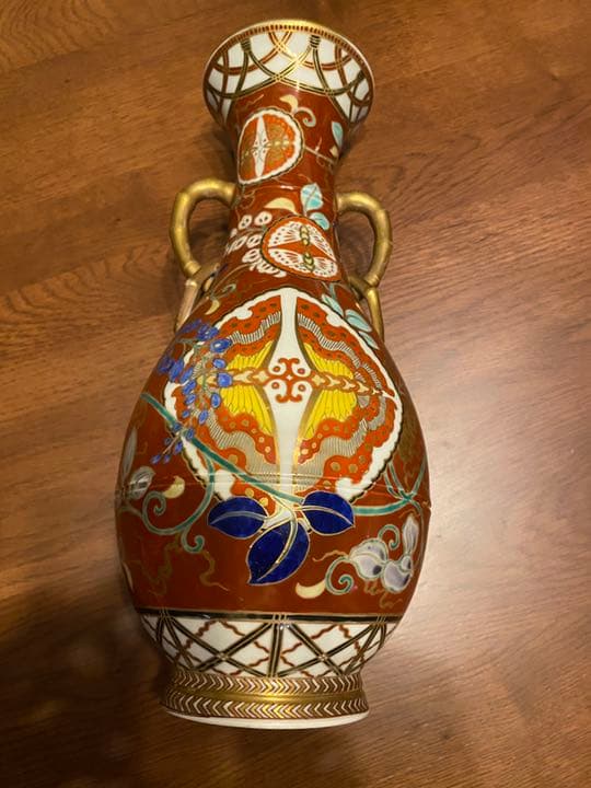 明治　深海墨之助　香蘭社　花瓶　図録掲載　年木庵喜三