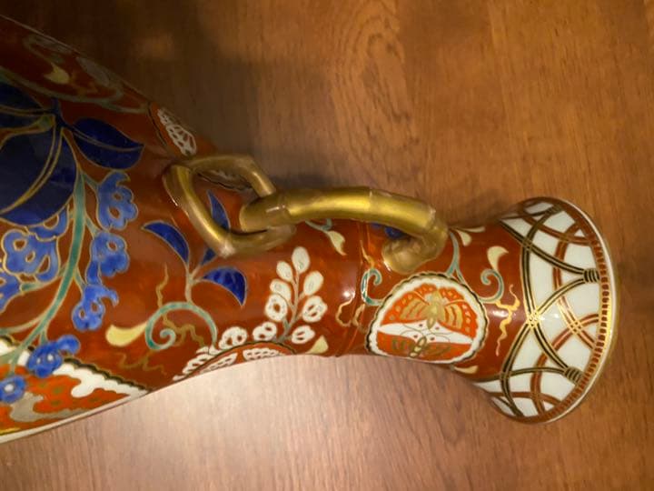 明治　深海墨之助　香蘭社　花瓶　図録掲載　年木庵喜三