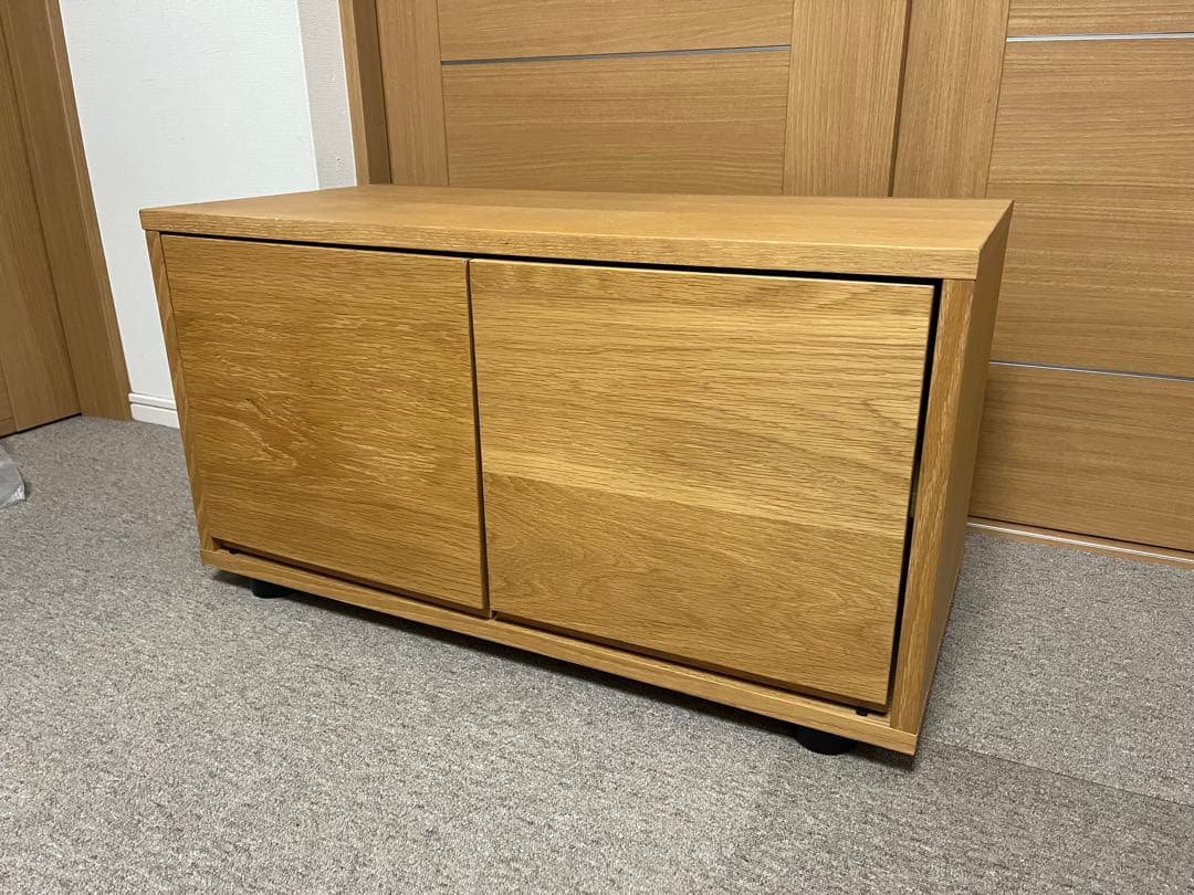 無印良品　スタッキングキャビネット　オーク材　木製扉付き 収納