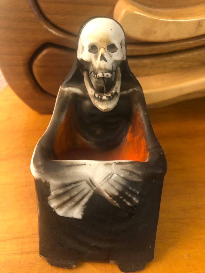 ビンテージ　髑髏　骸骨　スカル　死神　灰皿　レトロ　grim reaper
