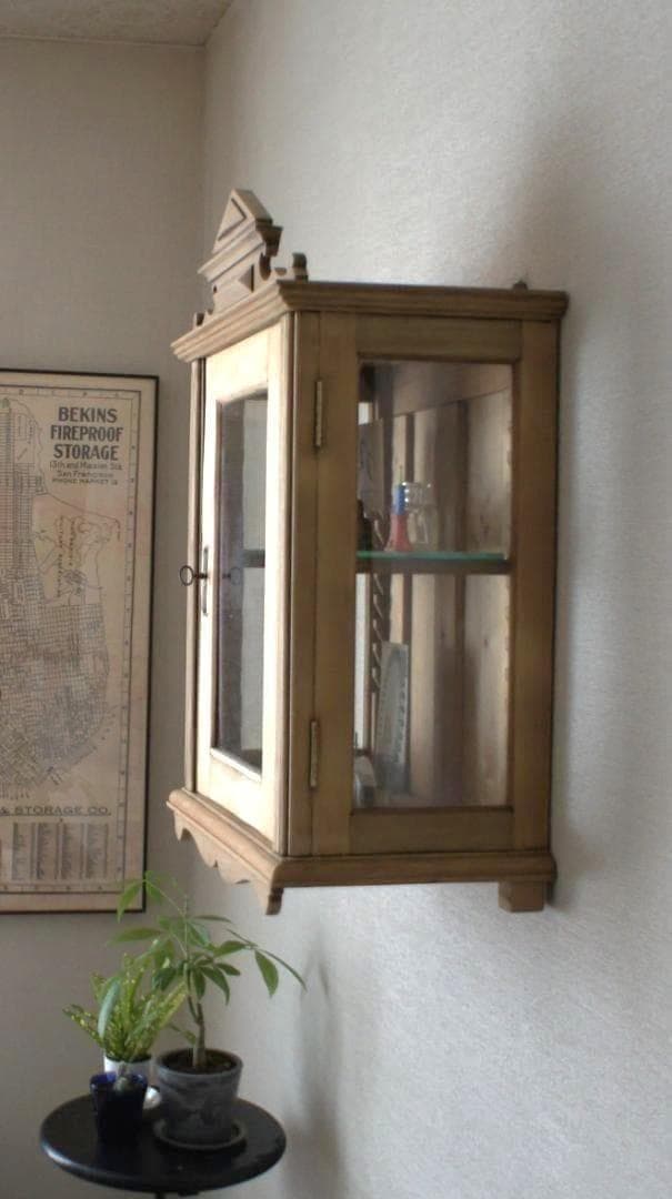 フランスアンティーク　飾り棚　キャビネット　ガラスケース