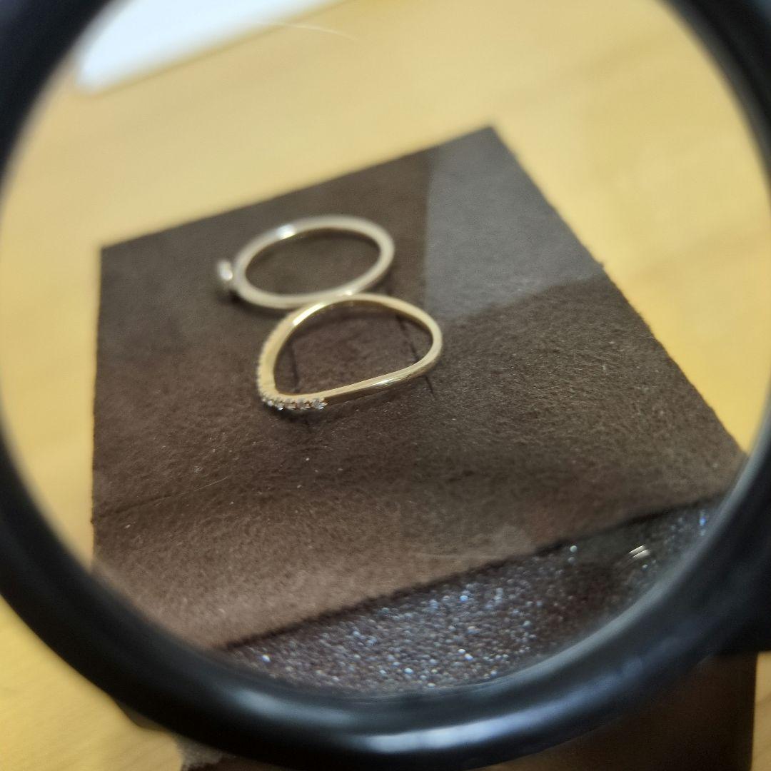 agete 18K ダイヤモンドリングと10K ダイヤモンドリング 7号