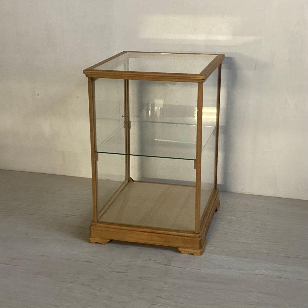 古い木製 ガラスケース 2段 ショーケース 展示ケース 店舗什器