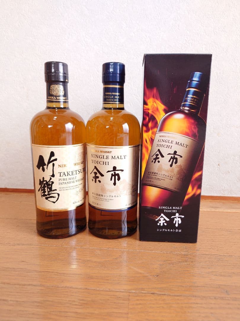 ④ニッカウィスキー　竹鶴ピュアモルト700ml 　余市シングルモルト700ml