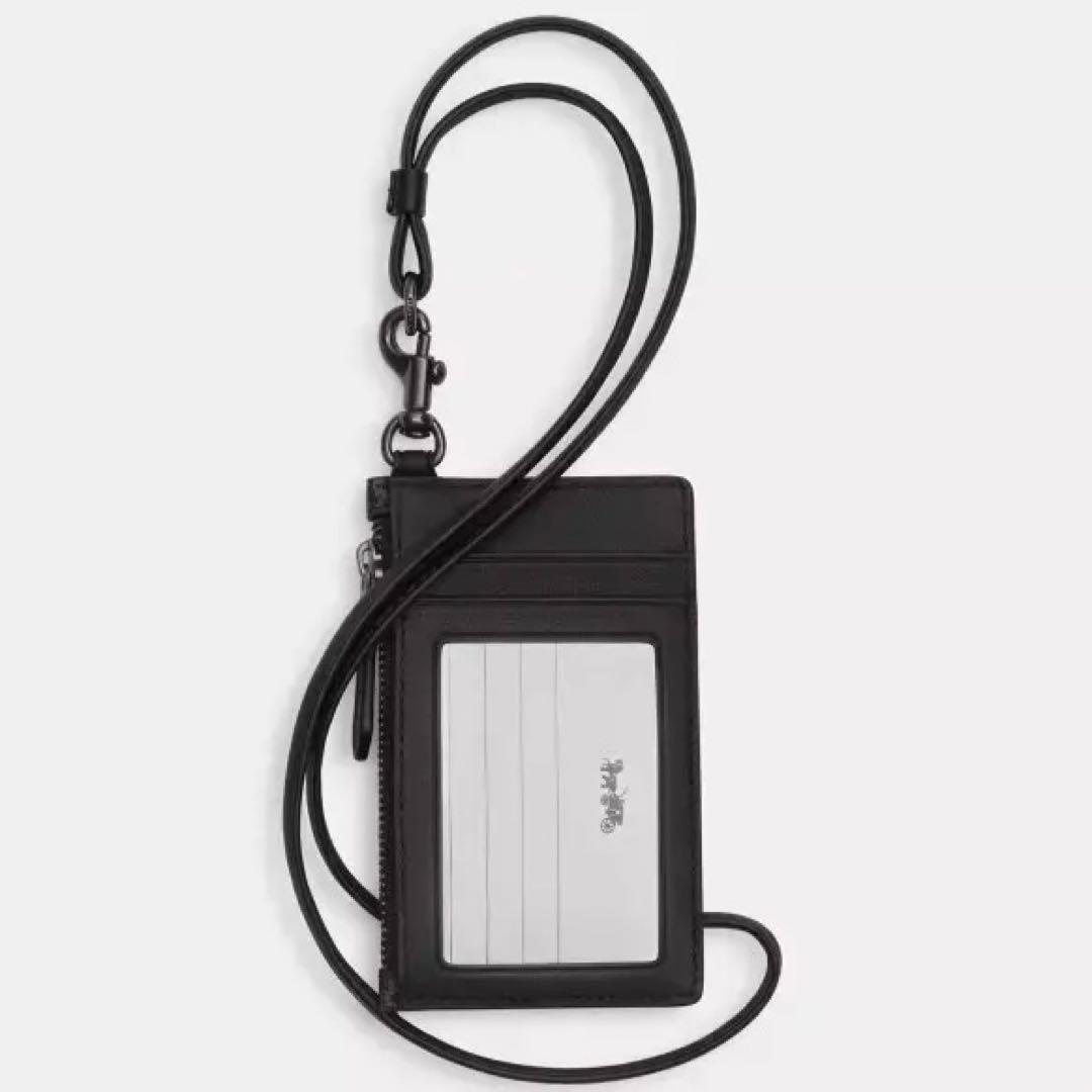 COACH コーチ　ネックストラップ付き　カードケース　パスケース　小銭入れ財布
