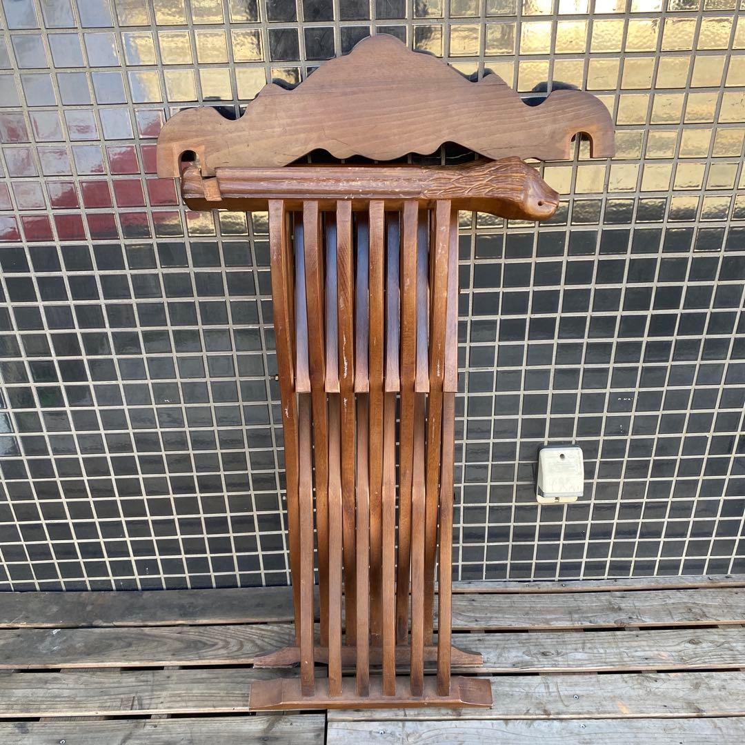 B.イタリア サボナローラチェア ヴィンテージ 折りたたみ 木彫り 家具