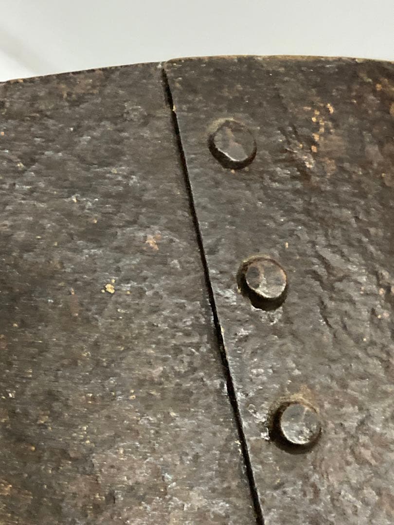 K)希少　時代物　レトロ　金塗り　火鉢　炭盆　鉄製　金属工芸　骨董品　古美術