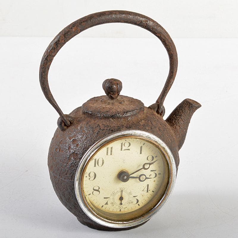 南部鉄器　山京銘　鉄瓶形小型置時計　ジャンク品　M　R5608