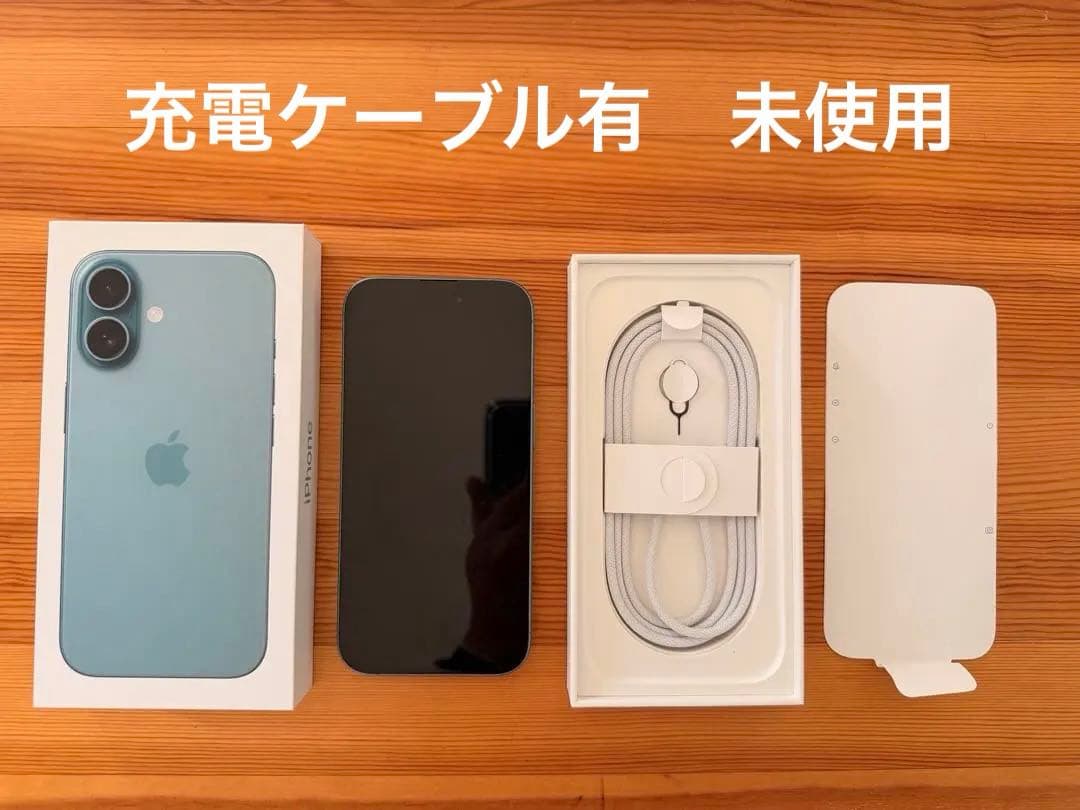 【美品】iPhone16 128GB ティール SIMフリーバッテリー100%