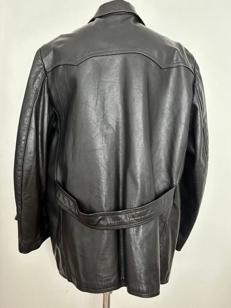 コルビジェジャケット　50〜60Sレザー ダブルブレスト　ユーロビンテージ　黒