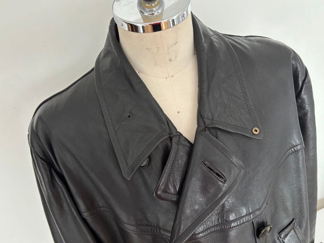 コルビジェジャケット　50〜60Sレザー ダブルブレスト　ユーロビンテージ　黒