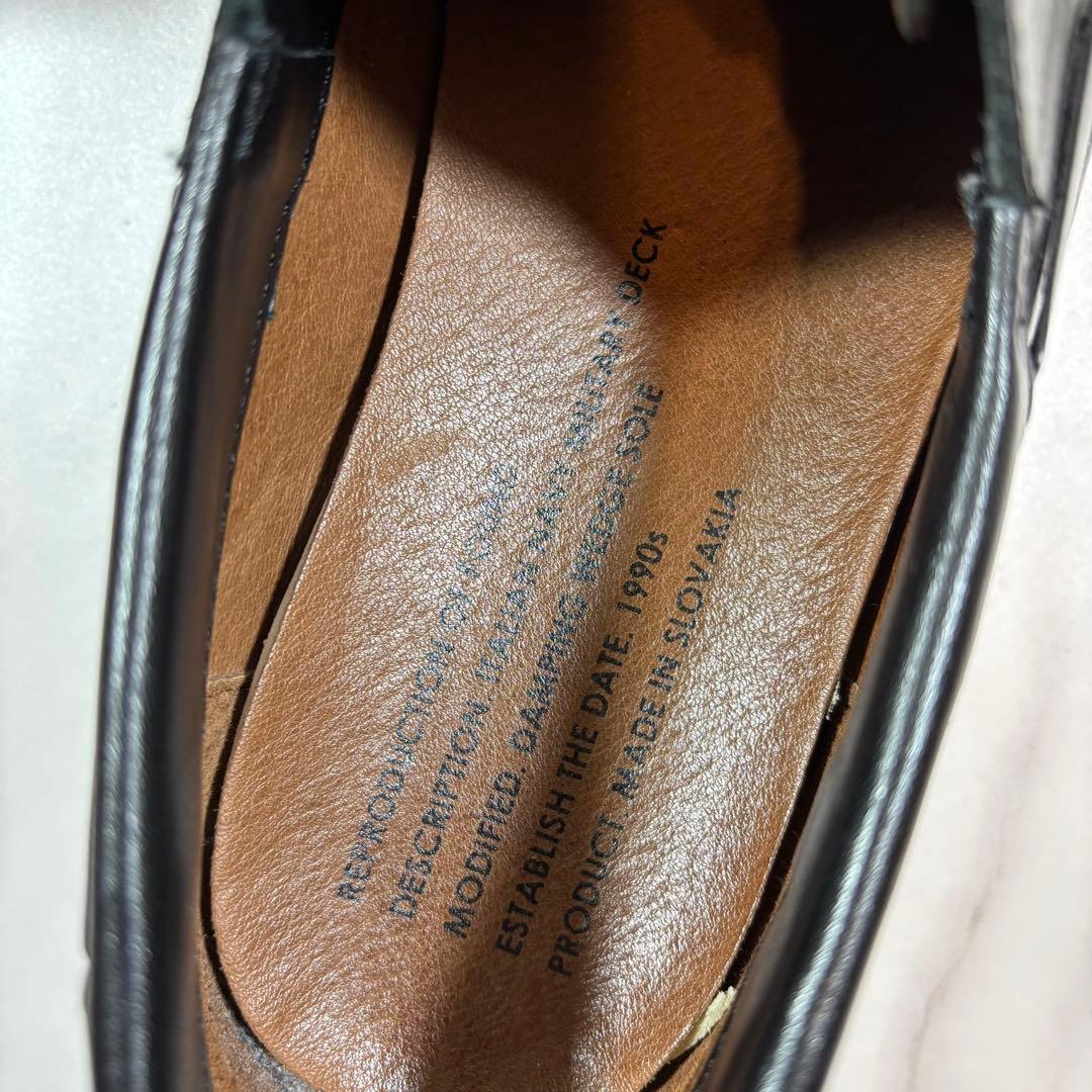 美品　リプロダクション オブ ファウンド　レザー　デッキシューズ　ラバーソール