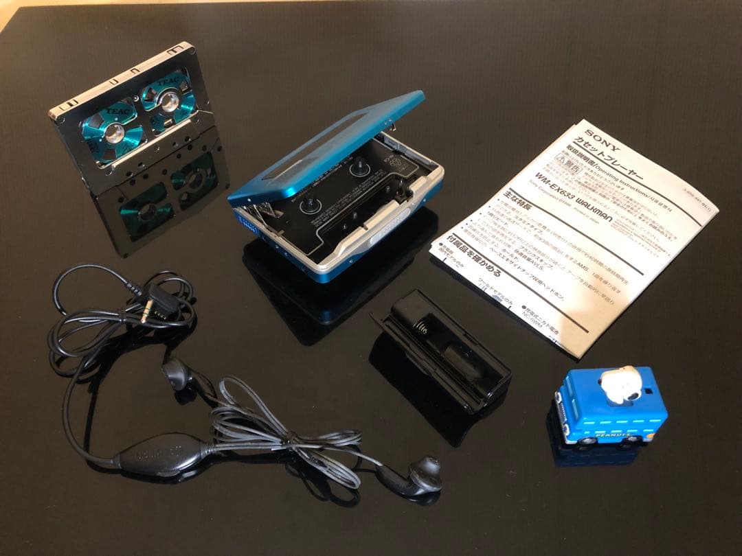 カセットウォークマン　SONY WM-EX633 青色「整備済み、完動美品」
