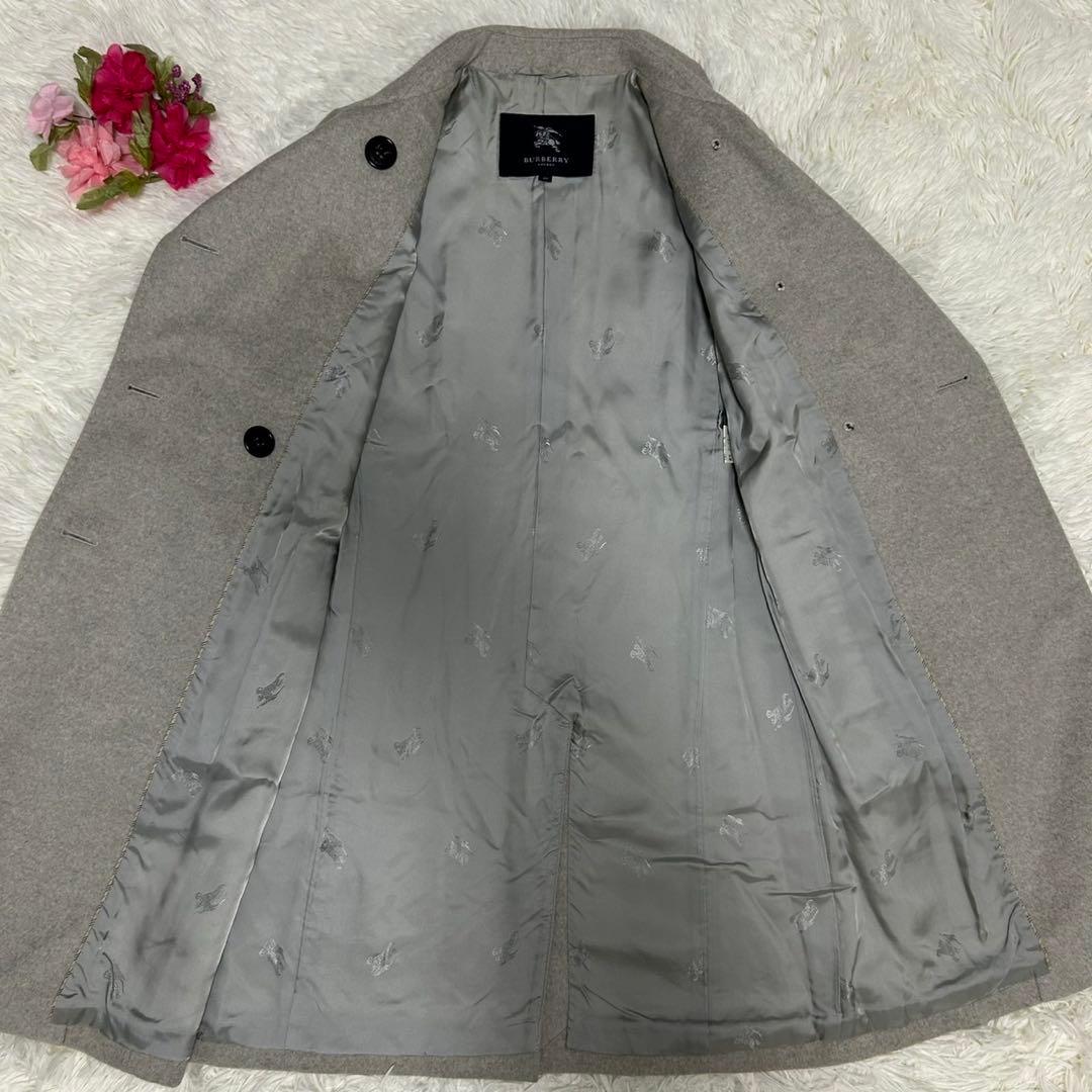 【極美品/L】バーバリーロンドン チェスターコート アンゴラ Aライン グレー