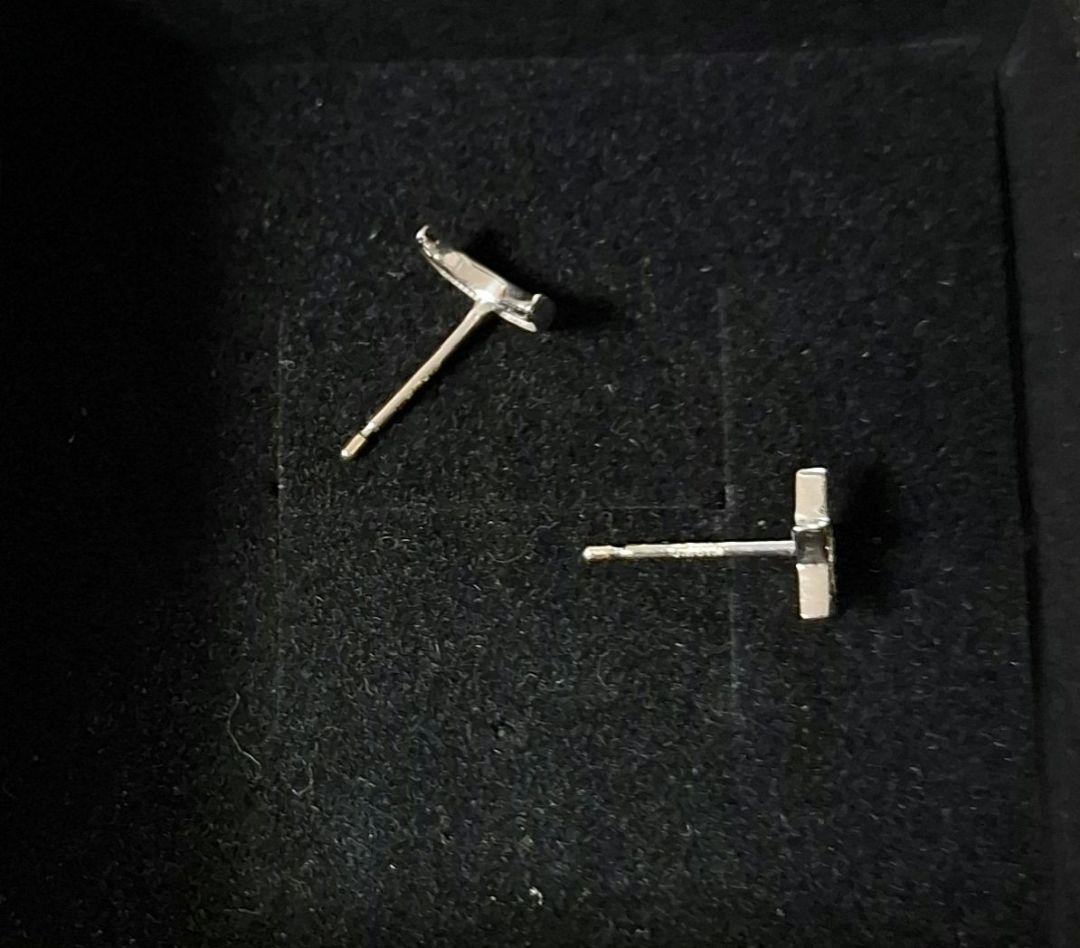 スター　ムーン　ダイヤモンドピアス　k18ホワイトゴールド