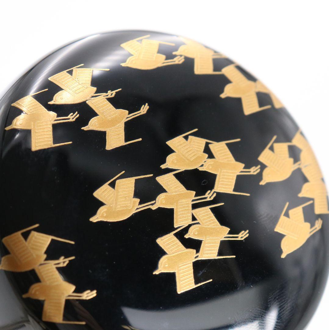 田崎昭一郎作 輪島塗 櫛千鳥蒔絵 平棗 内銀溜 村上宗信書付　rM787　N4