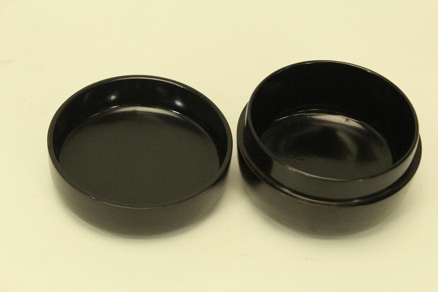 茶道具 黒楽茶碗 小服 真塗棗 茶箱用 二件 美品(A783)