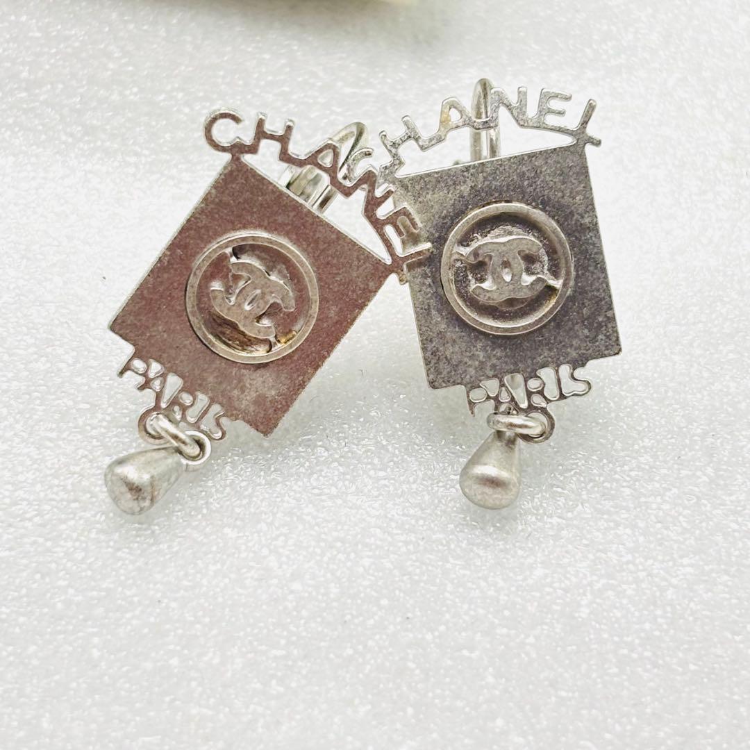 希少　CHANEL シャネル ピアス　ココマーク　CC ユニセックス　シルバー