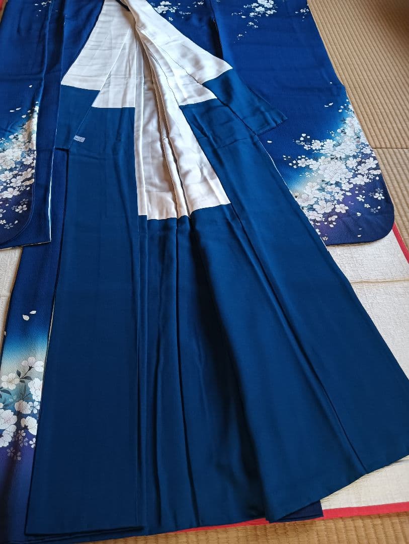 ロイヤルブルー 桜尽くし　金彩技法　振袖フルセット　美品　丈160 裄66