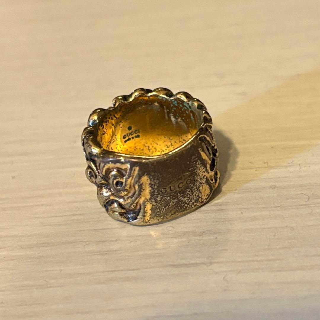 GUCCI　たてがみ　リング　ゴールド