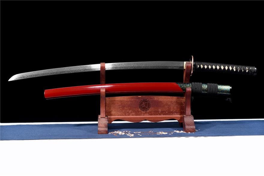 【莫仙】石洗模様スチールコイル模様武士刀 日本刀 模造刀 居合刀