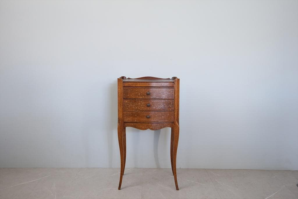 フランスアンティーク木製ベッドサイドキャビネット/ナイトテーブル90-143-3