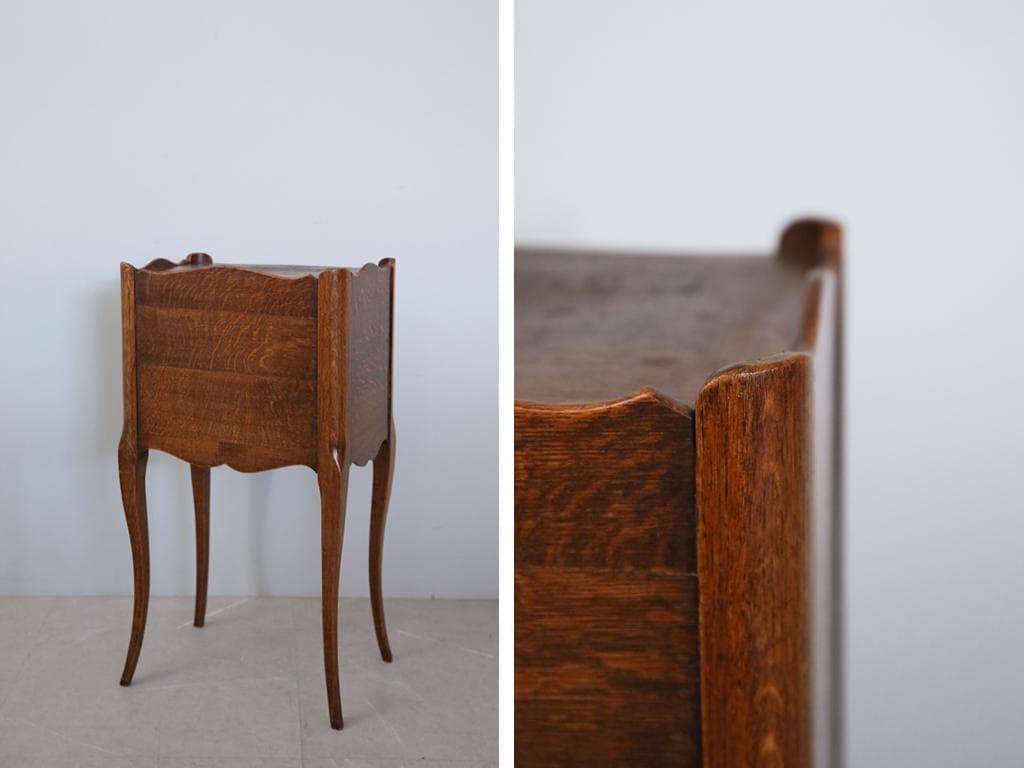 フランスアンティーク木製ベッドサイドキャビネット/ナイトテーブル90-143-3