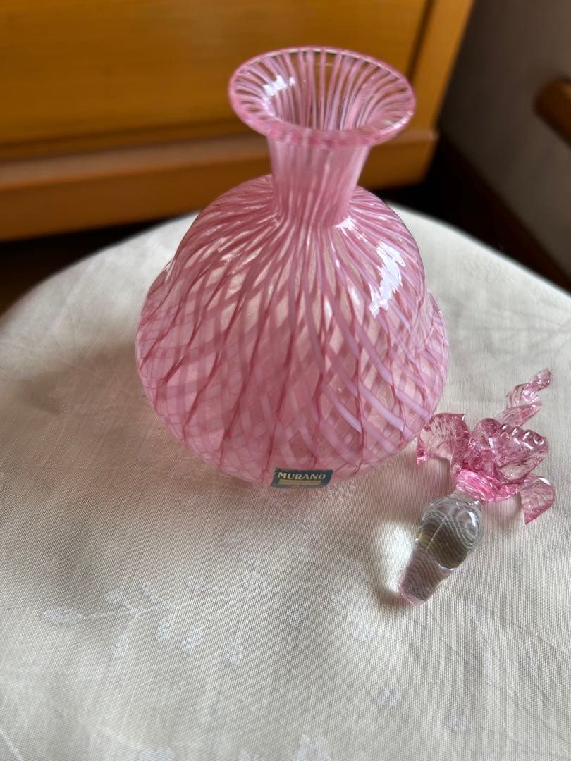 ベネチアングラス ムラーノガラス 香水瓶 ピンクが綺麗