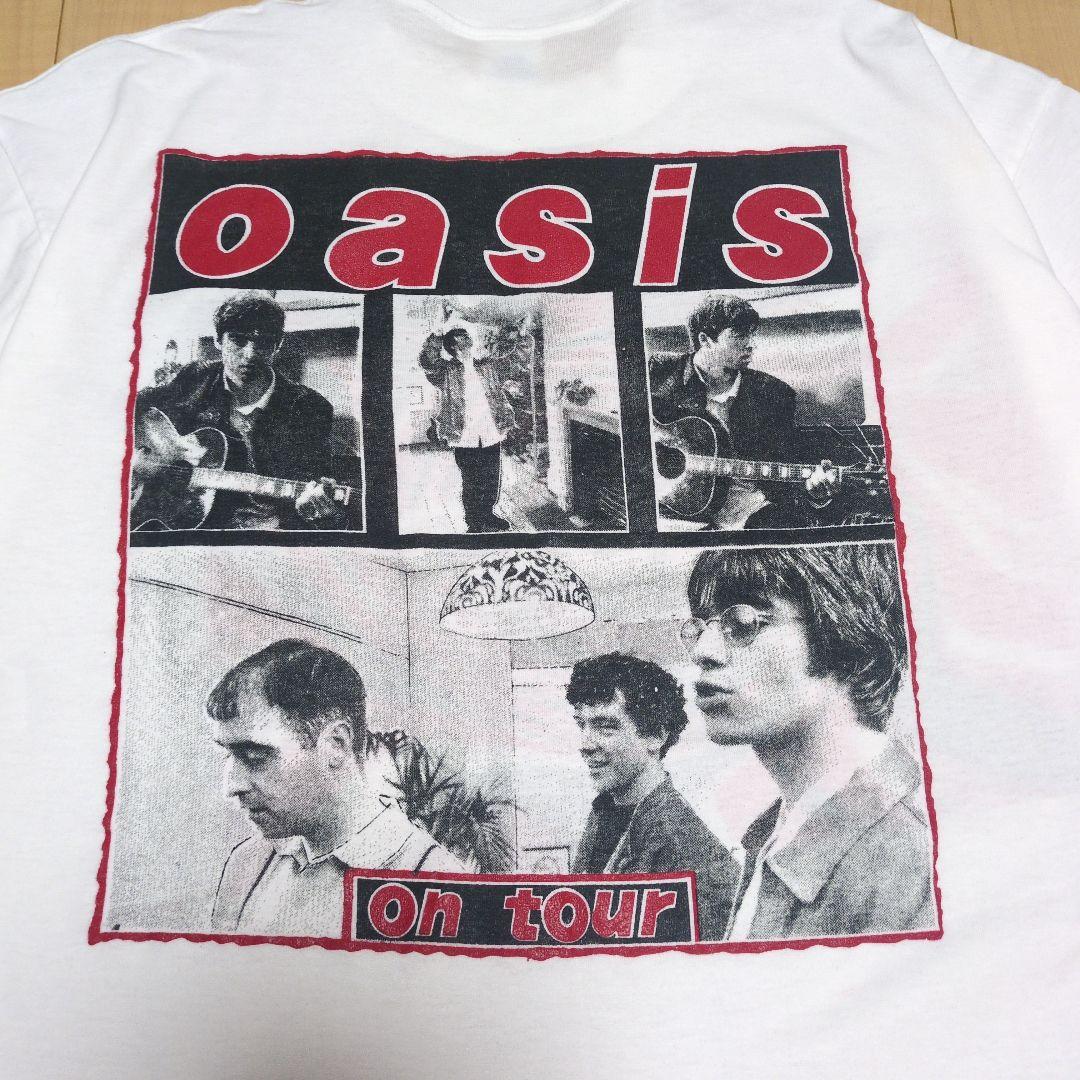 oasis オアシス ユニオンジャックロゴTシャツ 両面プリント ホワイト XL