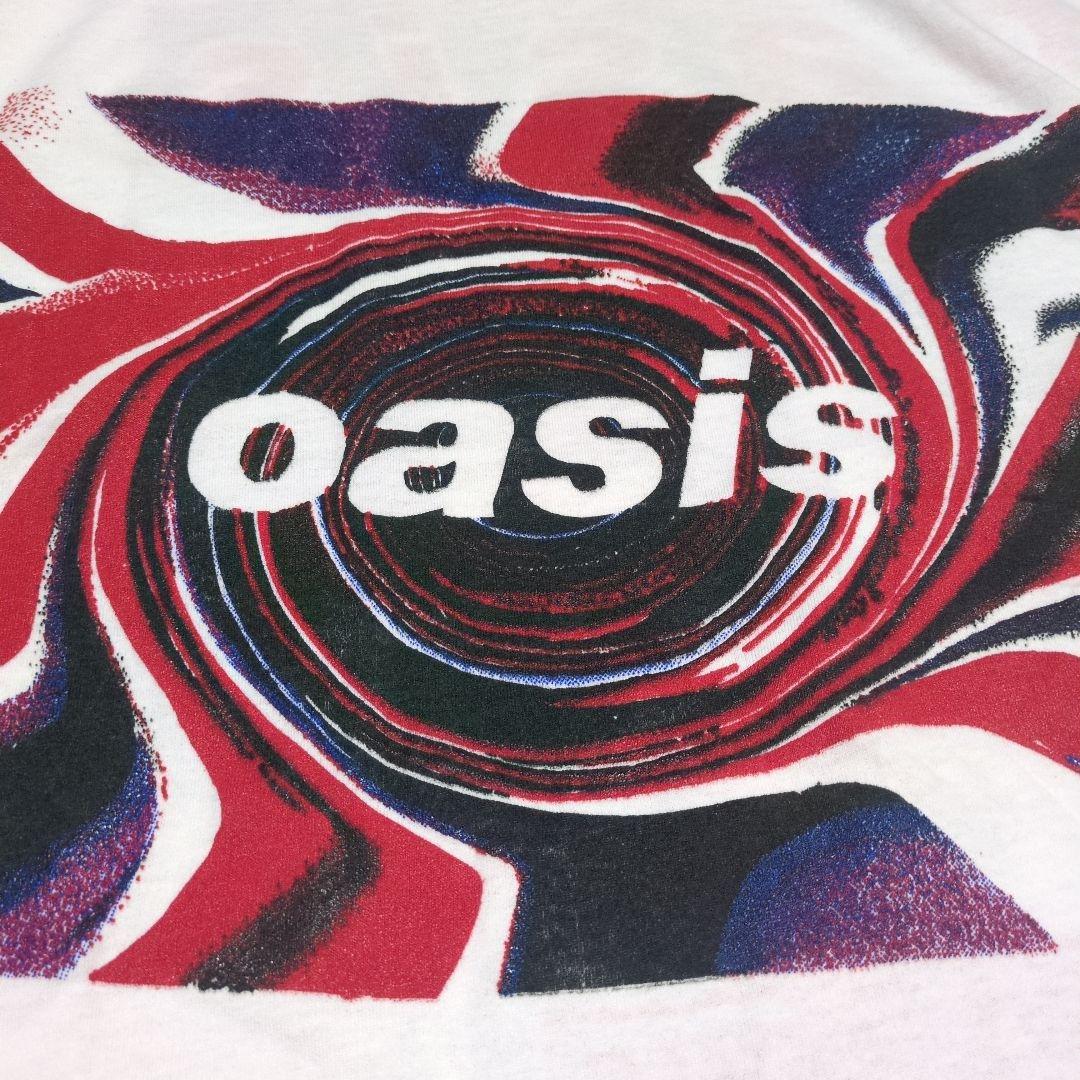oasis オアシス ユニオンジャックロゴTシャツ 両面プリント ホワイト XL