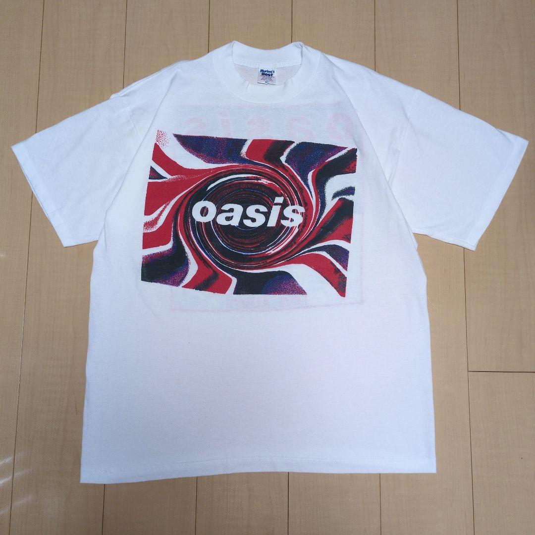 oasis オアシス ユニオンジャックロゴTシャツ 両面プリント ホワイト XL