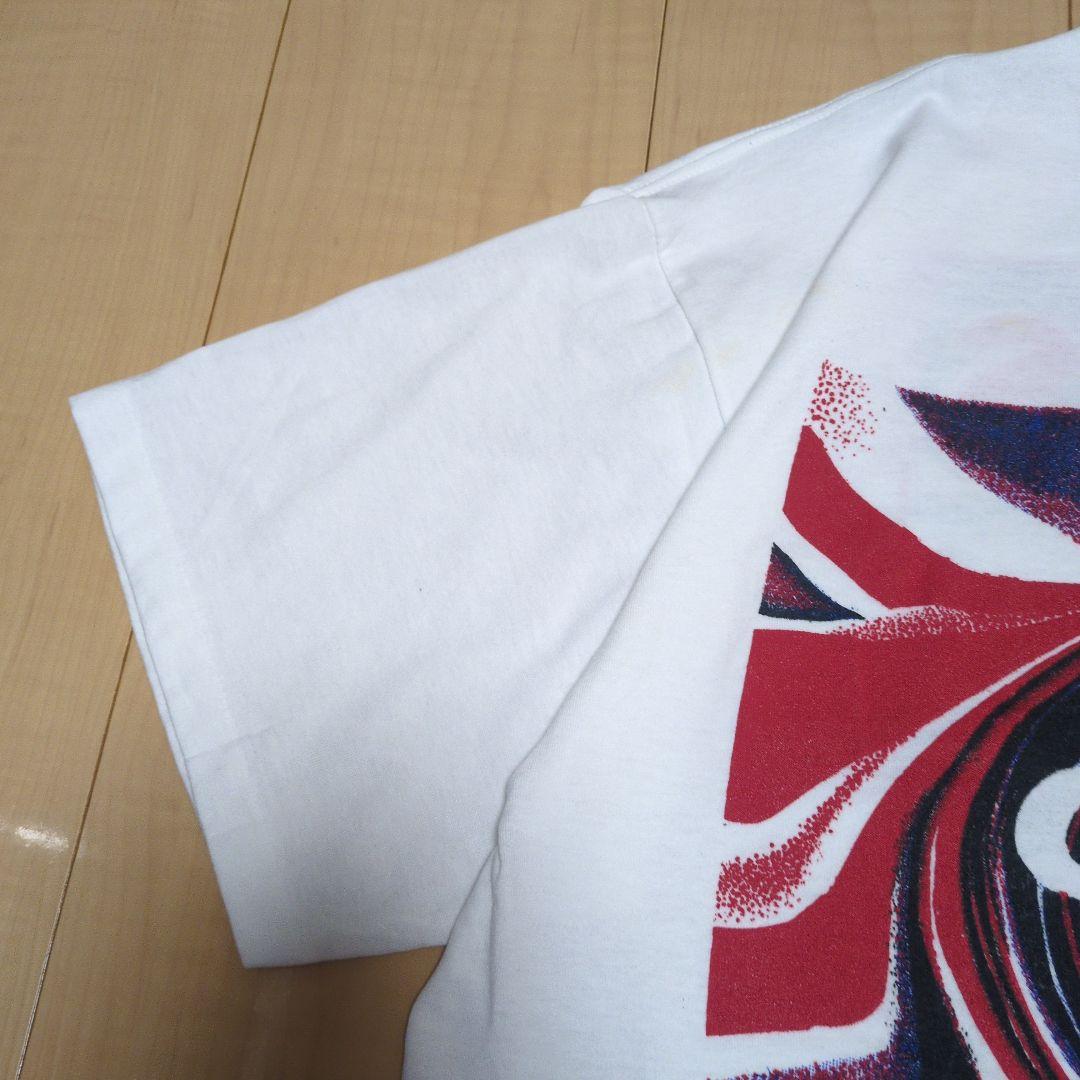 oasis オアシス ユニオンジャックロゴTシャツ 両面プリント ホワイト XL